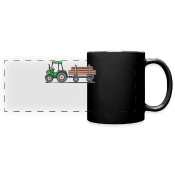 Biobauer Tractor Statement Tractor Commercial Vehicle - Full Colour Panoramic Mug - black - Front