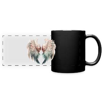 Ailes Pastel Envolée Douce - Mug panoramique uni - noir - Devant