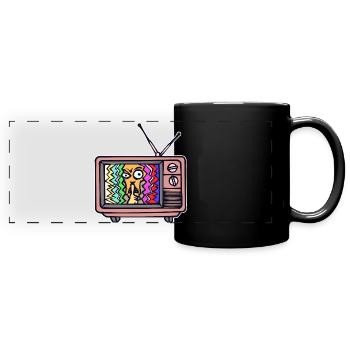 Fernsehabend Streaming Theater Movies Fernsehen - Panorama-Tasse farbig - Schwarz - Vorne