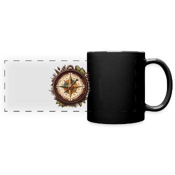 Vintage Compass - Full Colour Panoramic Mug - black - Front