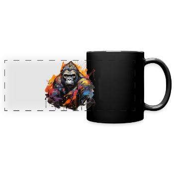 Stoic Gorilla. Graffiti-style wisdom. - Full Colour Panoramic Mug - black - Front