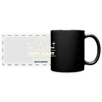 Ail végétal savoureux - Mug panoramique uni - noir - Devant