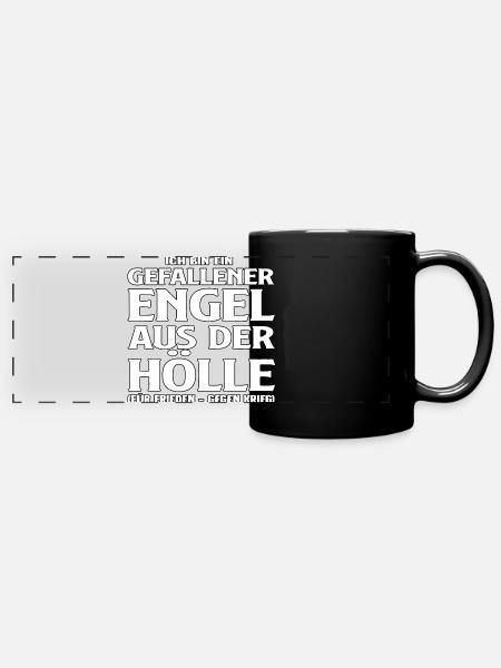 Gefallener Engel aus der Hölle - Panorama-Tasse farbig - Schwarz