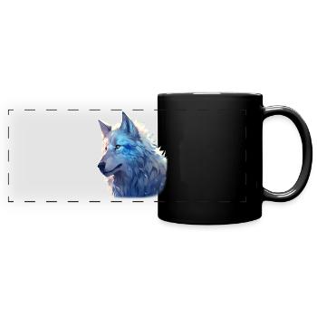 Safe The Wolf Lupine Tierschutz Umweltaktivist - Panorama-Tasse farbig - Schwarz - Vorne