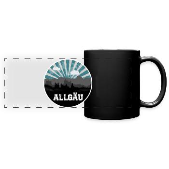 Allgäu Blue Hour Skyline - Full Colour Panoramic Mug - black - Front