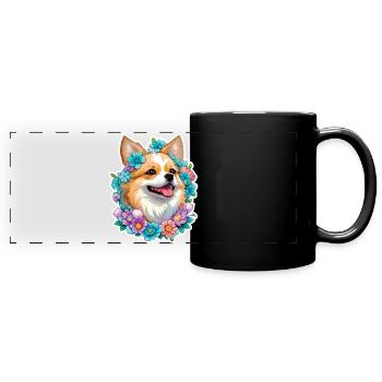 Pomeranian Zwergspitz - Panorama-Tasse farbig - Schwarz - Vorne
