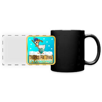 WINTERHUHN - DANKE FÜRS SCHNEEPFLÜGEN - Panorama-Tasse farbig - Schwarz - Vorne