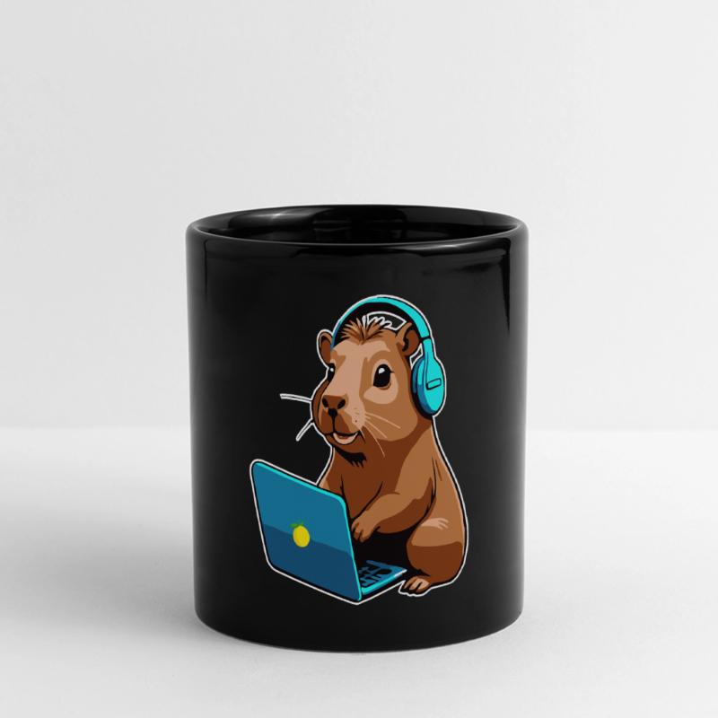 Capybara Programmer Coder Computer Full Colour Panoramic Mug