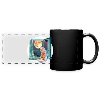 Sneaky Cat - Full Colour Panoramic Mug - black - Front