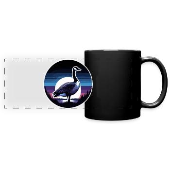 Wunderschöner kanadischer Gans Vintage Sonnenuntergang - Panorama-Tasse farbig - Schwarz - Vorne