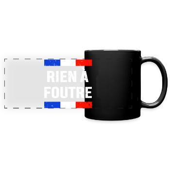 T SHIRT RIEN À FOUTRE_FRANCE - Mug panoramique uni - noir - Devant