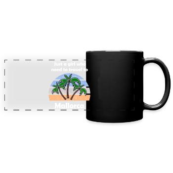 Vacances à Majorque - Mug panoramique uni - noir - Devant