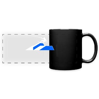Wakeboard, Cascade, Kitesurfeur, Sports nautiques, Wakesurf - Mug panoramique uni - noir - Devant