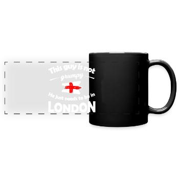 Vacances à Londres - Mug panoramique uni - noir - Devant