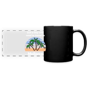 Holidays on the island of Mallorca - Full Colour Panoramic Mug - black - Front