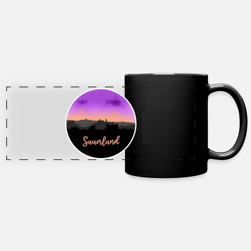 Sauerland Fineline Skyline - Mug panoramique uni - noir