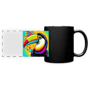 Toucan Pop Art - Mug panoramique uni - noir - Devant