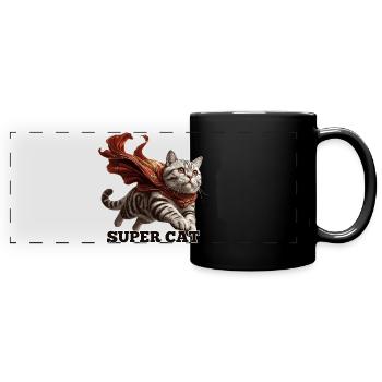 Super Cat British Shorthair BKH Tabby - Full Colour Panoramic Mug - black - Front
