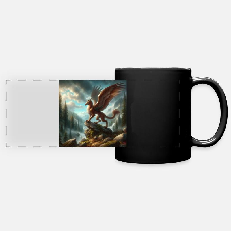 Peryton - Panorama-Tasse farbig - Schwarz