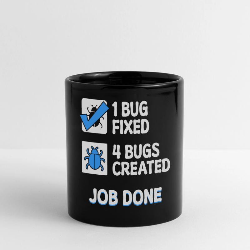 Correction de bugs Bugs de développeur Déclaration de code Informatique Mug panoramique uni