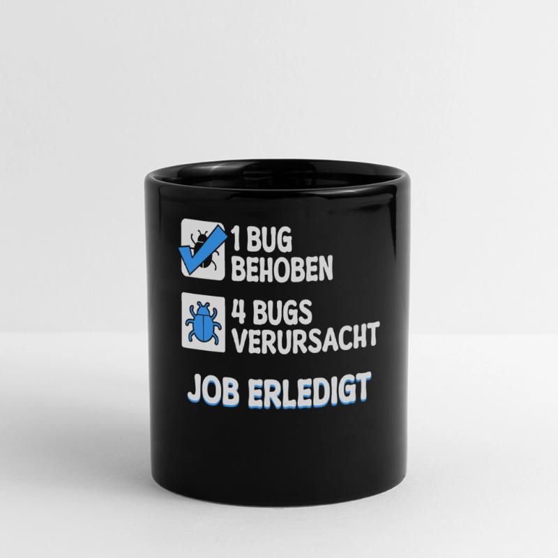 Developer Coden Skripting Bugs Debug Bugfixing Panorama-Tasse farbig