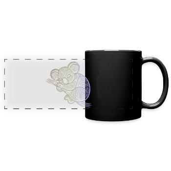 koala in aboriginal patterns, tribal - Full Colour Panoramic Mug - black - Front