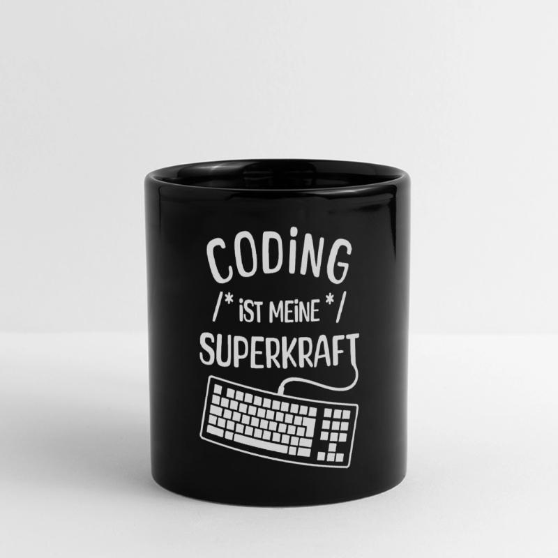 Code Skripting Statement Computerfreak Developer Panorama-Tasse farbig