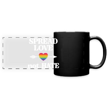 LGBT Pride Month - Verbreiten Sie Liebe statt Hass - Panorama-Tasse farbig - Schwarz - Vorne