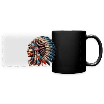Peau rouge amérindienne américaine - Mug panoramique uni - noir - Devant