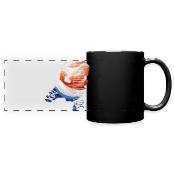 Map Netherlands with national colours - Full Colour Panoramic Mug - black - Front