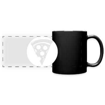 Dessin de morceau de pizza - Mug panoramique uni - noir - Devant