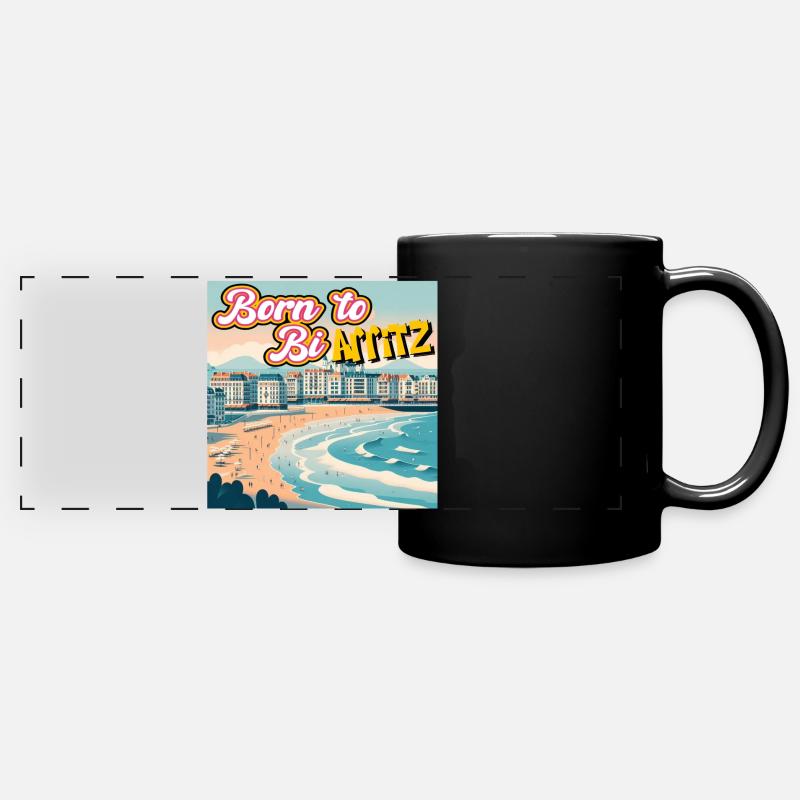 Born to be Arritz - Full Colour Panoramic Mug - black