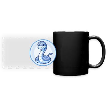 Anaconda Blau Kawaii Cartoon Figur Clipart Haustier - Panorama-Tasse farbig - Schwarz - Vorne
