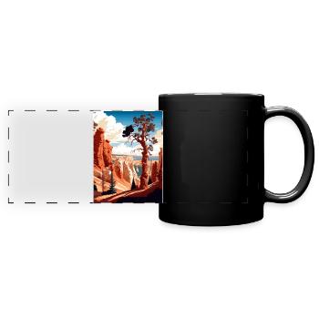 Affiche de voyage souvenir du parc national de Bryce Canyon - Mug panoramique uni - noir - Devant