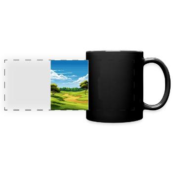 Shinnecock Hills Golfplatz Reise Posterkarte - Panorama-Tasse farbig - Schwarz - Vorne