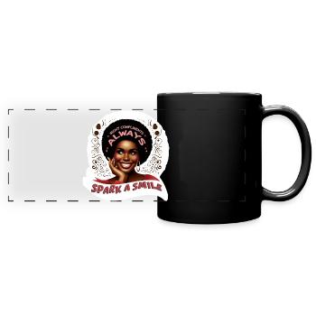 SPARK A SMILE - Full Colour Panoramic Mug - black - Front
