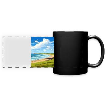 Constantine Bay Cornwall England Travel Poster WPA - Full Colour Panoramic Mug - black - Front