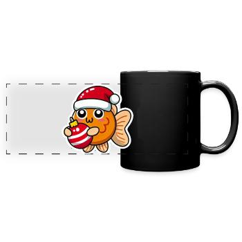 Goldfish Christmas Swain - Panorama-Tasse farbig - Schwarz - Vorne