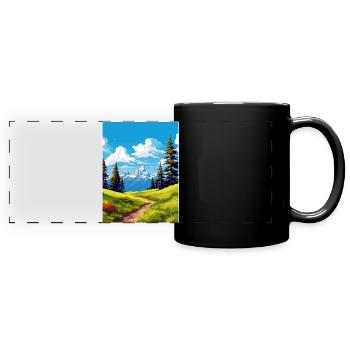 Affiche de voyage souvenir du parc national de Grand Teton - Mug panoramique uni - noir - Devant
