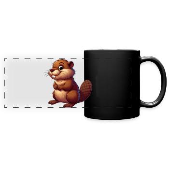 Bieber - Panorama-Tasse farbig - Schwarz - Vorne