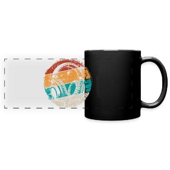 Kopfhörer - Musik - Musik hören - Panorama-Tasse farbig - Schwarz - Vorne