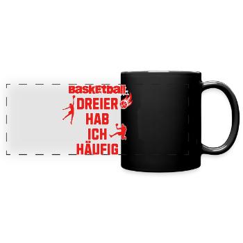 I often have basketball threesomes - Full Colour Panoramic Mug - black - Front