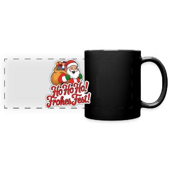 Santa Claus – Ho Ho Ho! Merry Christmas - Full Colour Panoramic Mug - black - Front