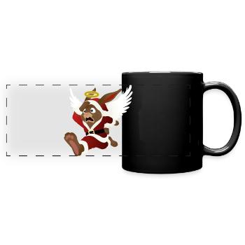 Santa's help - the Easter Bunny - Full Colour Panoramic Mug - black - Front