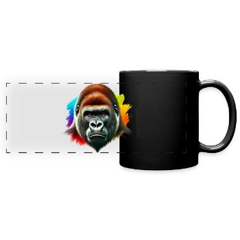 Gorilla - Panorama-Tasse farbig - Schwarz - Vorne
