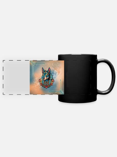 Illustration von Anubis - Panorama-Tasse farbig - Schwarz