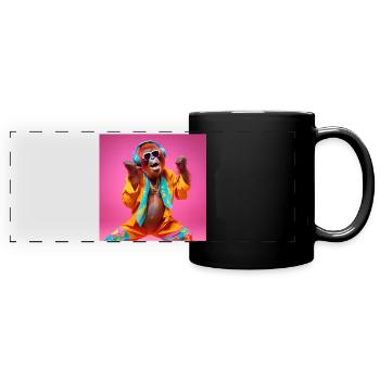 Orang-Utan, Affe, Primat - Panorama-Tasse farbig - Schwarz - Vorne