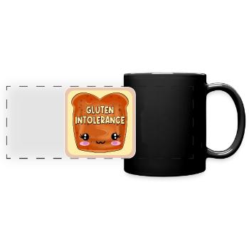 INTOLÉRANCE AU GLUTEN MALADIE CŒLIAQUE - Mug panoramique uni - noir - Devant