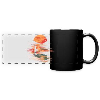 Fishing Illustration - Full Colour Panoramic Mug - black - Front