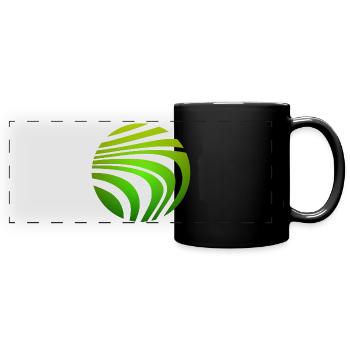 Psychedelisches Muster Grün Verlauf - Panorama-Tasse farbig - Schwarz - Vorne